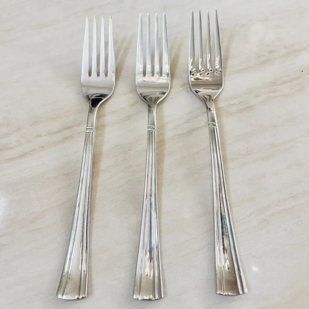 INTERNATIONAL Silver INS330 Stainless 18/10 Flatware Salad Forks 3pc